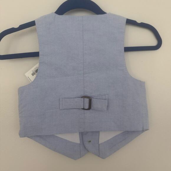 Janie and Jack Oxford Cotton Vest in Zen Blue - Picture 5 of 7